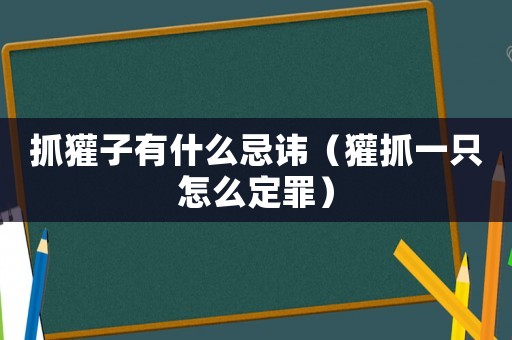 抓獾子有什么忌諱（獾抓一只怎么定罪）