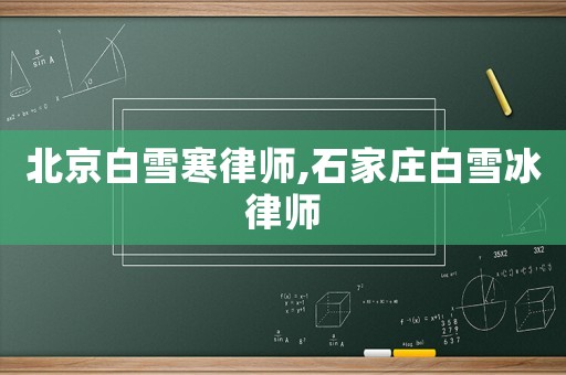 北京白雪寒律師,石家莊白雪冰律師
