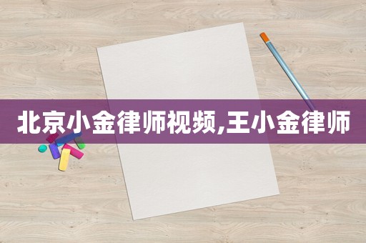 北京小金律師視頻,王小金律師