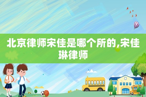 北京律師宋佳是哪個所的,宋佳琳律師