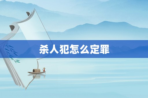 殺人犯怎么定罪