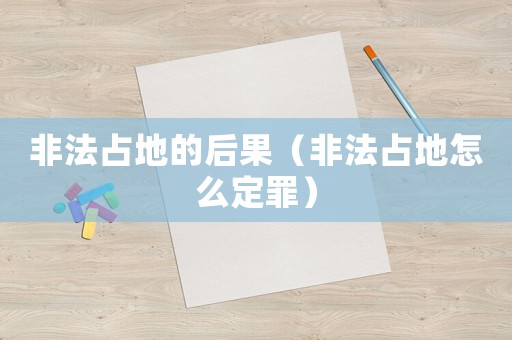 非法占地的后果（非法占地怎么定罪）