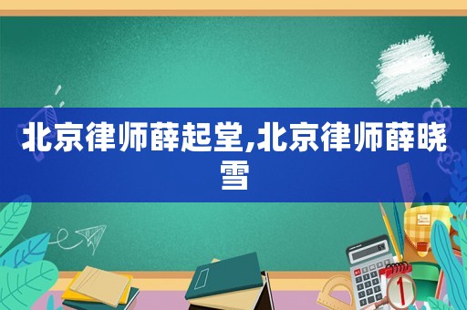 北京律師薛起堂,北京律師薛曉雪