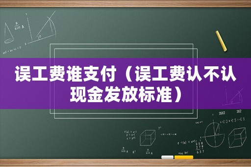 誤工費(fèi)誰(shuí)支付（誤工費(fèi)認(rèn)不認(rèn)現(xiàn)金發(fā)放標(biāo)準(zhǔn)）