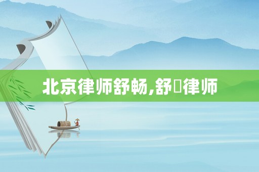 北京律師舒暢,舒昇律師