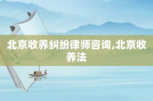 北京收養(yǎng)糾紛律師咨詢,北京收養(yǎng)法