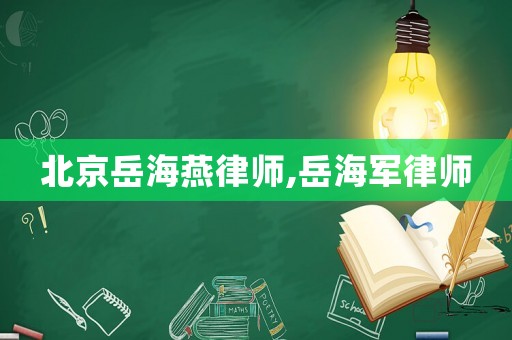 北京岳海燕律師,岳海軍律師