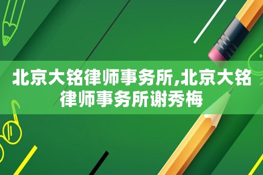 北京大銘律師事務所,北京大銘律師事務所謝秀梅