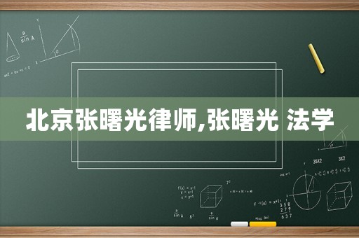北京張曙光律師,張曙光 法學