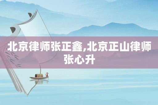 北京律師張正鑫,北京正山律師張心升