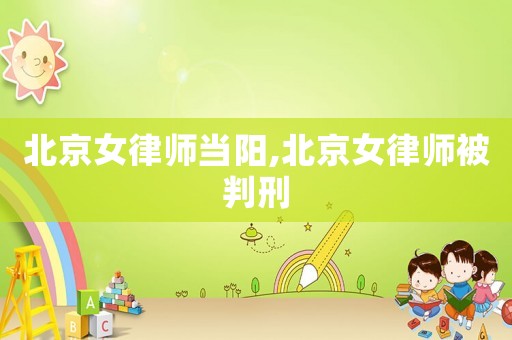 北京女律師當陽,北京女律師被判刑