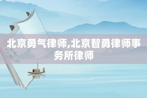 北京勇氣律師,北京智勇律師事務所律師