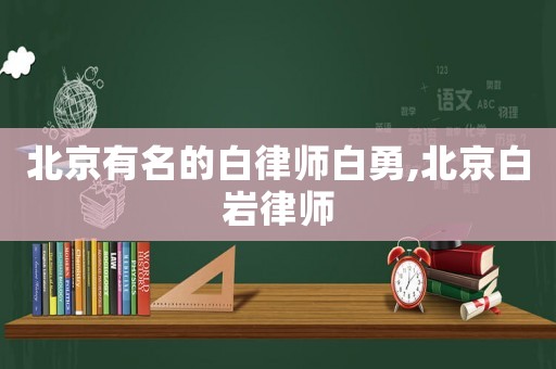 北京有名的白律師白勇,北京白巖律師