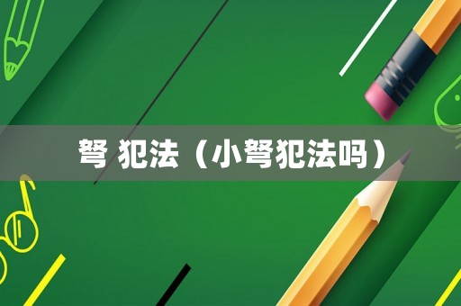 弩 犯法（小弩犯法嗎）