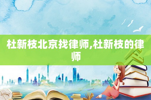 杜新枝北京找律師,杜新枝的律師