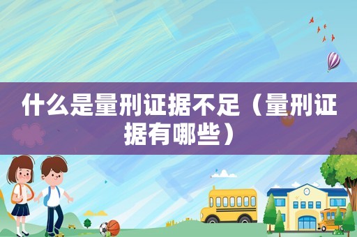 什么是量刑證據不足（量刑證據有哪些）