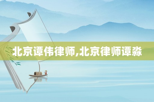 北京譚偉律師,北京律師譚淼