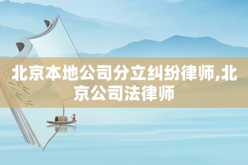 北京本地公司分立糾紛律師,北京公司法律師