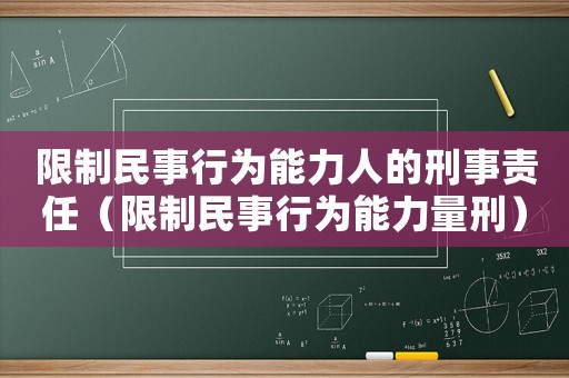 限制民事行為能力人的刑事責任（限制民事行為能力量刑）