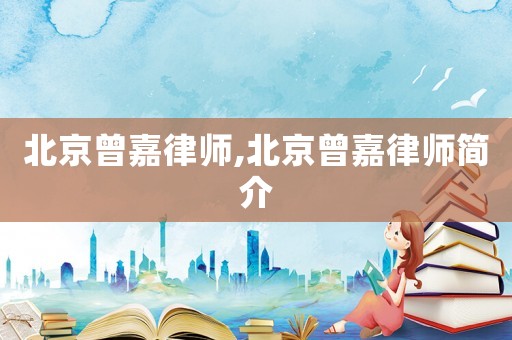 北京曾嘉律師,北京曾嘉律師簡介