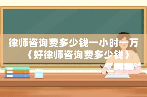 律師咨詢費多少錢一小時一萬（好律師咨詢費多少錢）