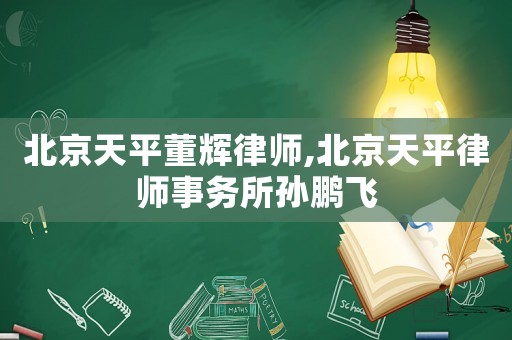北京天平董輝律師,北京天平律師事務所孫鵬飛
