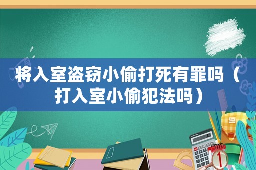 將入室盜竊小偷打死有罪嗎（打入室小偷犯法嗎）