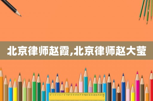 北京律師趙霞,北京律師趙大瑩