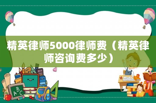 精英律師5000律師費（精英律師咨詢費多少）