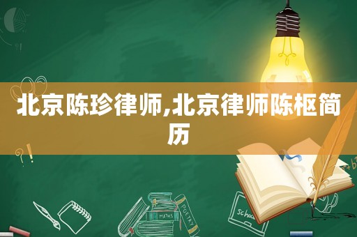 北京陳珍律師,北京律師陳樞簡歷