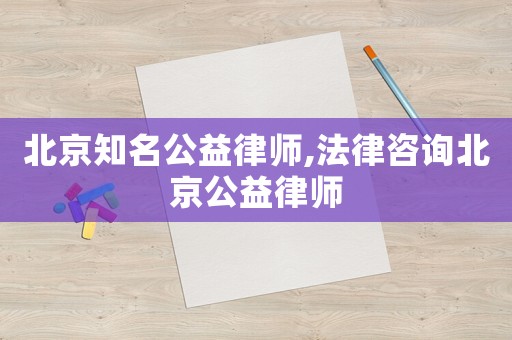 北京知名公益律師,法律咨詢北京公益律師
