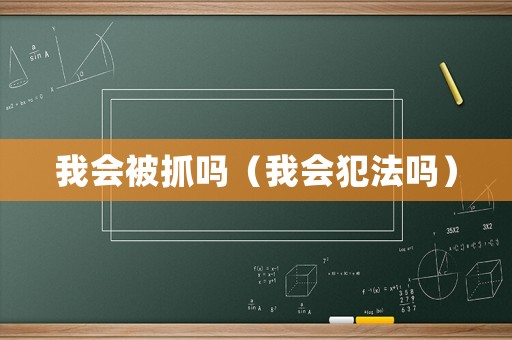 我會被抓嗎（我會犯法嗎）