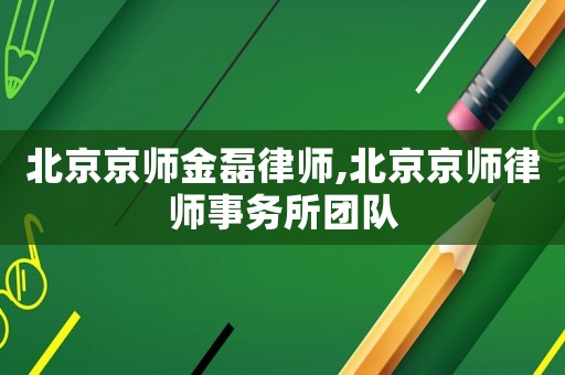 北京京師金磊律師,北京京師律師事務所團隊