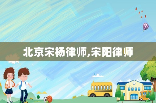 北京宋楊律師,宋陽律師