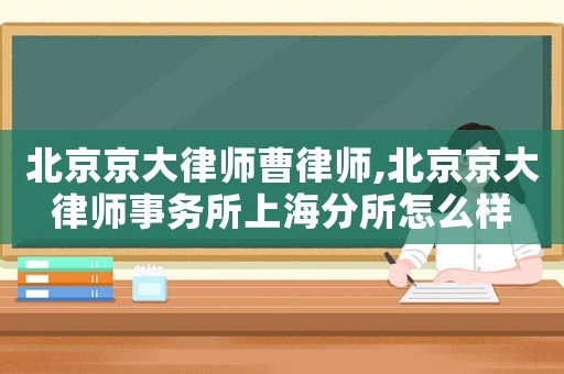 北京京大律師曹律師,北京京大律師事務所上海分所怎么樣