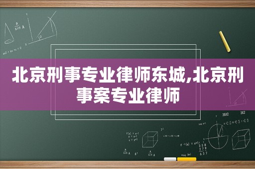 北京刑事專業律師東城,北京刑事案專業律師