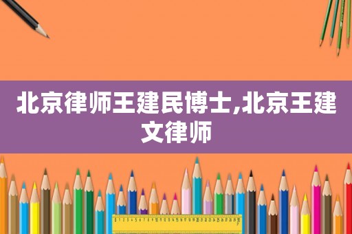 北京律師王建民博士,北京王建文律師