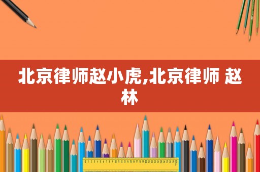 北京律師趙小虎,北京律師 趙林