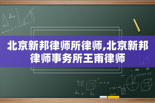 北京新邦律師所律師,北京新邦律師事務所王甫律師