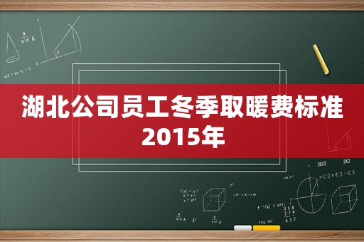 湖北公司員工冬季取暖費標準2015年