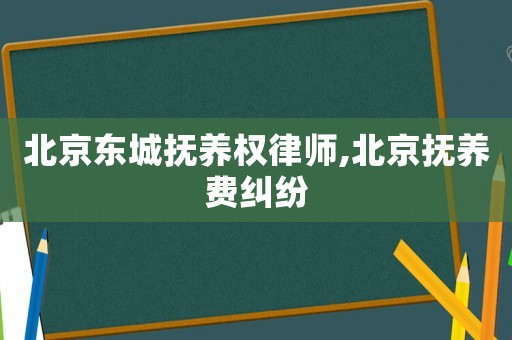 北京東城撫養(yǎng)權律師,北京撫養(yǎng)費糾紛