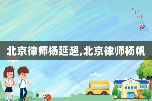 北京律師楊延超,北京律師楊帆
