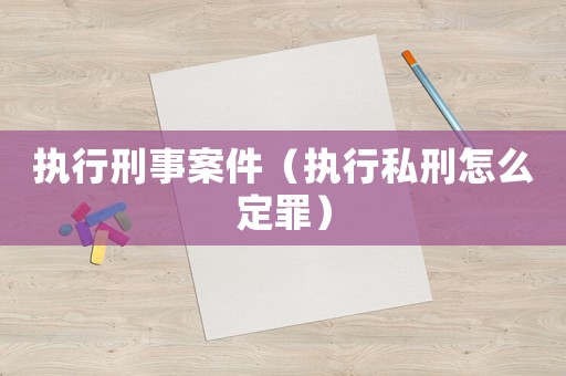 執(zhí)行刑事案件（執(zhí)行私刑怎么定罪）
