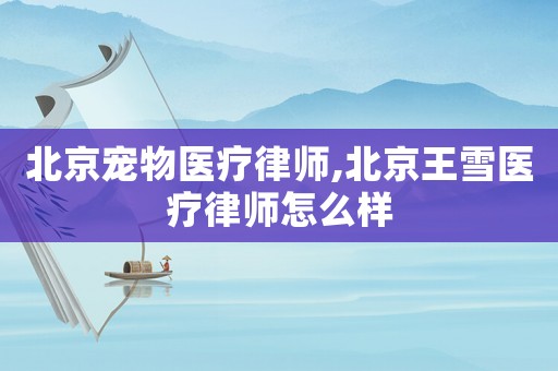 北京寵物醫療律師,北京王雪醫療律師怎么樣