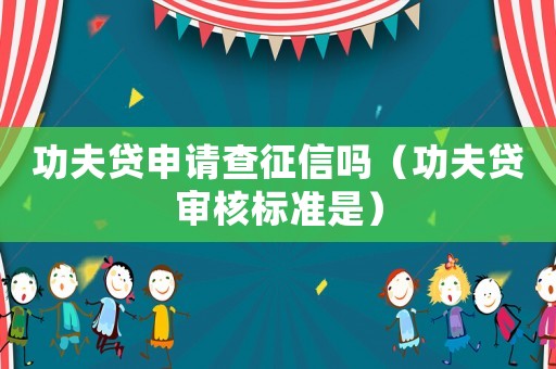 功夫貸申請查征信嗎（功夫貸審核標準是）