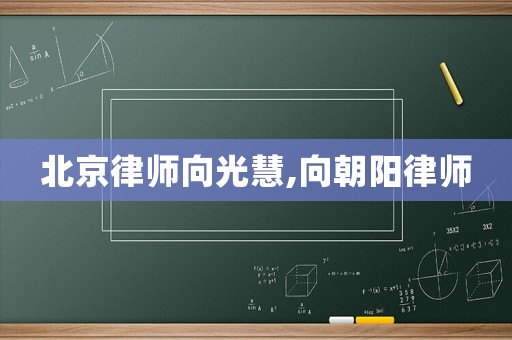 北京律師向光慧,向朝陽律師