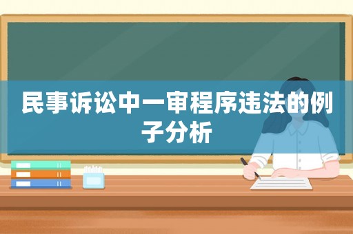 民事訴訟中一審程序違法的例子分析