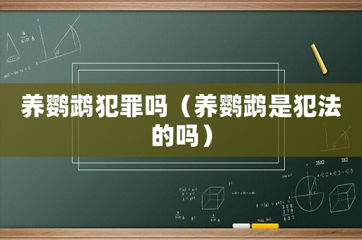 養(yǎng)鸚鵡犯罪嗎（養(yǎng)鸚鵡是犯法的嗎）