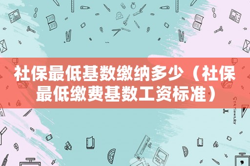 社保最低基數(shù)繳納多少（社保最低繳費基數(shù)工資標準）