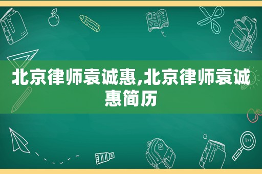 北京律師袁誠惠,北京律師袁誠惠簡歷